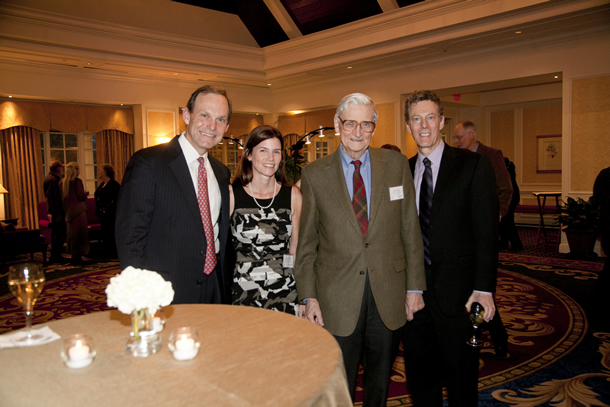 Image from left to right: David J. Prend, Chairman, E.O. Wilson Biodiversity Foundation Board of Directors; Dr. Paula Ehrlich, President & CEO, E.O. Wilson Biodiversity Foundation; Edward O. Wilson; William L. Chameides, Dean, Nicholas School of Environment at Duke University