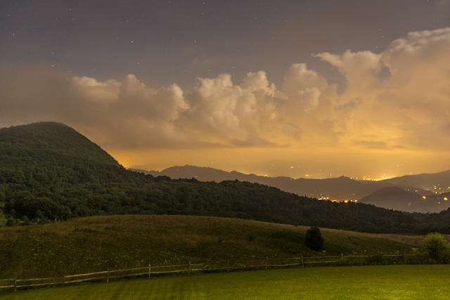 Image of hills on a field. 