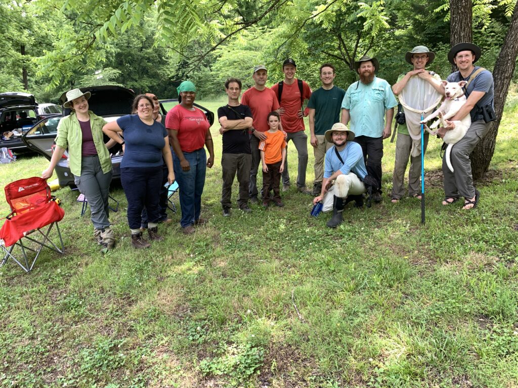 Group picture of the participants of the Big Coon Creek 2021 Bioblitz. 