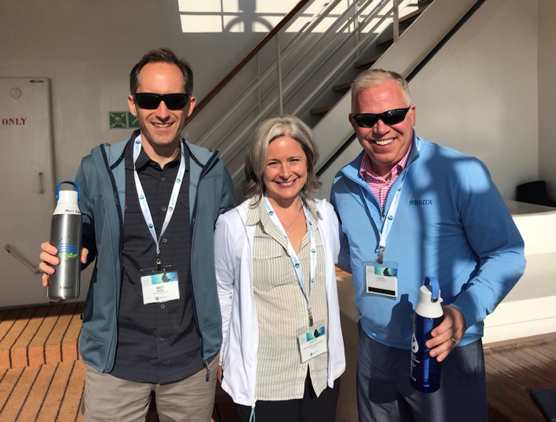 Image of Clorox’s Matt Kopac, Paula Alexander and Ed Huber at the Ocean Plastics Leadership Summit in June 2019.