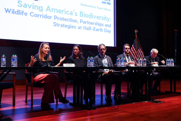 Image of Susan Holmes, Jodi Hilty, Carlton Ward Jr., Conor Vargo at Saving America’s Biodiversity: Wildlife Corridor Protection, Partnerships and Strategies, with Queen Quet, Chieftess of the Gullah/Geechee Nation.