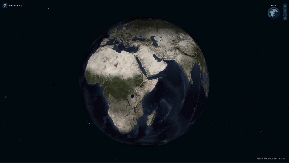 Image of the Half-Earth base map with no added data layers.