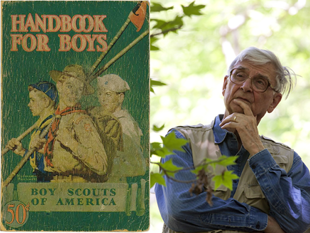 Cover of the Handbook for Boys. Image of E.O. Wilson.