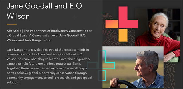 Flyer for Jane Goodall and E.O. Wilson. 