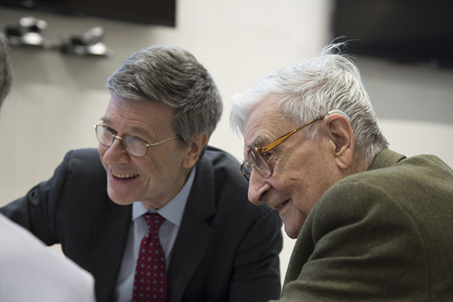 Image of Jeff Sachs and Edward O. Wilson. 