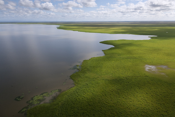 Image of marsh land and water.