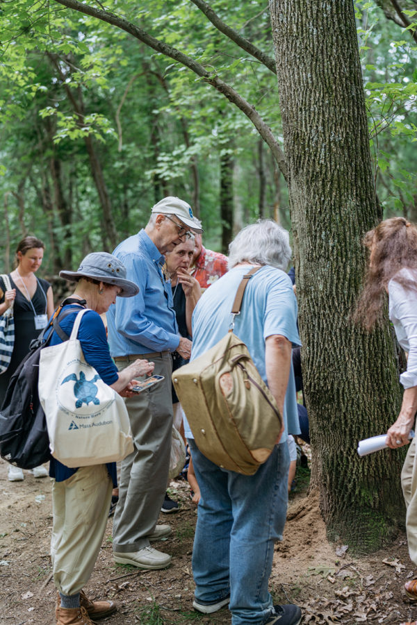 E.O. Wilson talks with community members during the Great Walden Bioblitz.