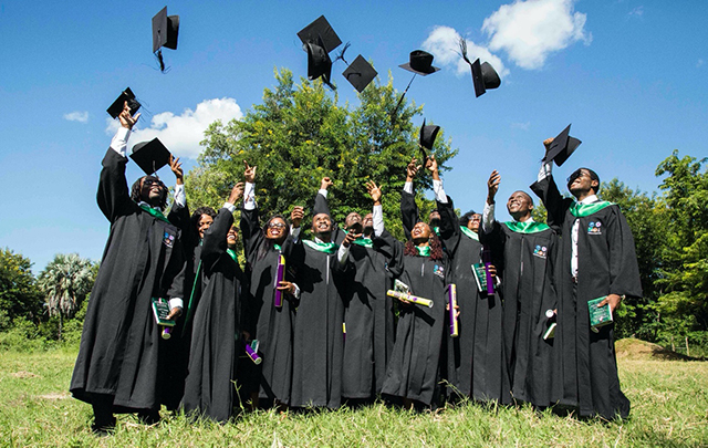 Image of the Graduation Ceremony that was held at the Park’s “E.O. Wilson Biodiversity Laboratory”.