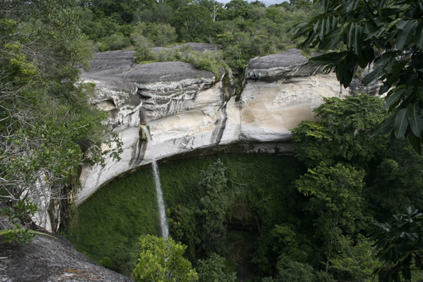 Image of a large waterfall from above.