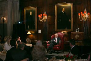 Image of E.O. Wilson addressing the crowd.