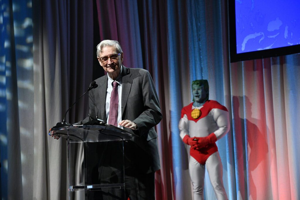 Image of E.O. Wilson and Captain Planet