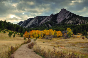 Image of the Flatirons Above Boulder, Colorado.