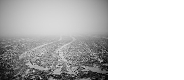 Waterlogged Fields, Monkton, South Wales by Jon Wyatt, 2013, silver gelatin photographic print.