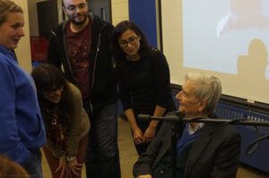 Image of E.O. Wilson speaking.