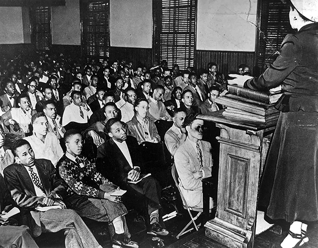 Lecture at Morehouse College, student MLK is front and center