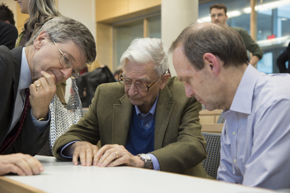 Image of Jeff Sachs, Edward O. Wilson and David Prend.